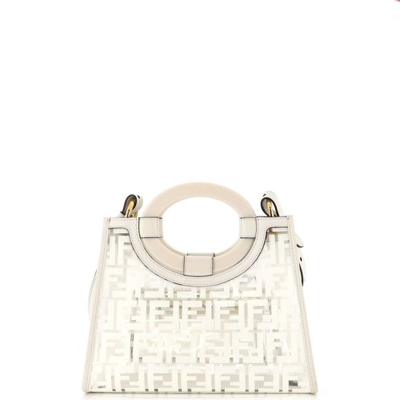 Fendi Runaway Shopper Tote Zucca PU Small Clear, White - Picture 3 of 7